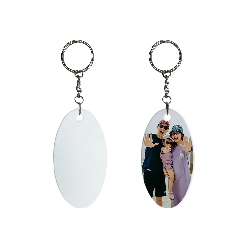 Wholesale Custom Printed Logo Heart Sublimation Keychain Digital Photo Zinc Alloy Keychain Blanks