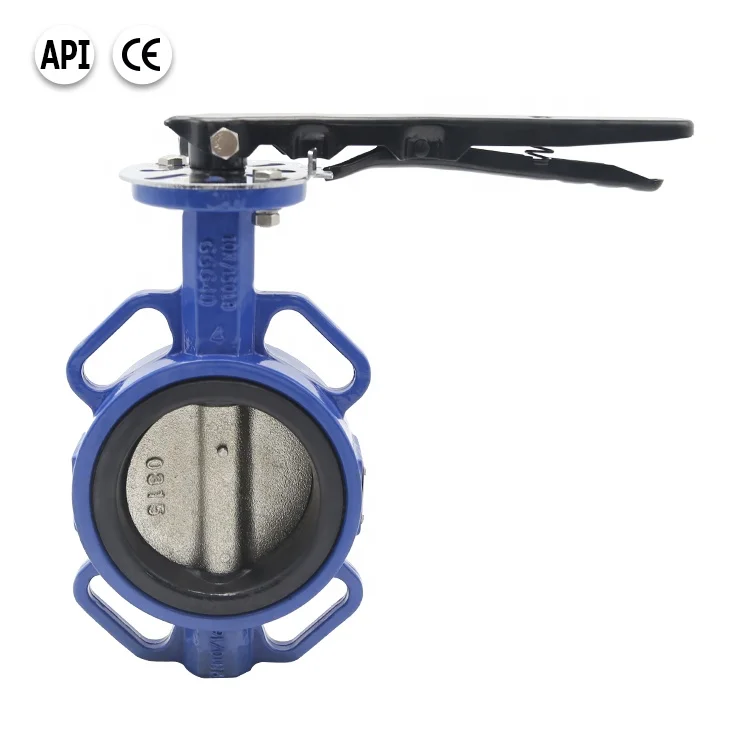 Bundor 6 Inch 300mm lever operated wafer type butterfly valve for water