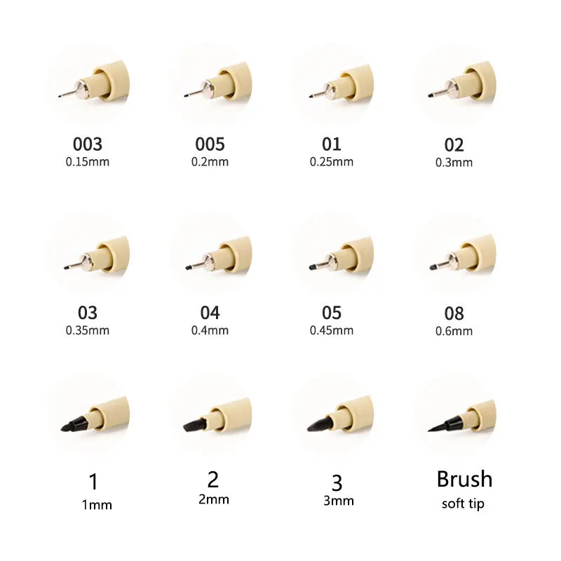 Набор маркеров 5/7/9/12 шт. пигментный лайнер манга рисование эскиз водонепроницаемые маркеры