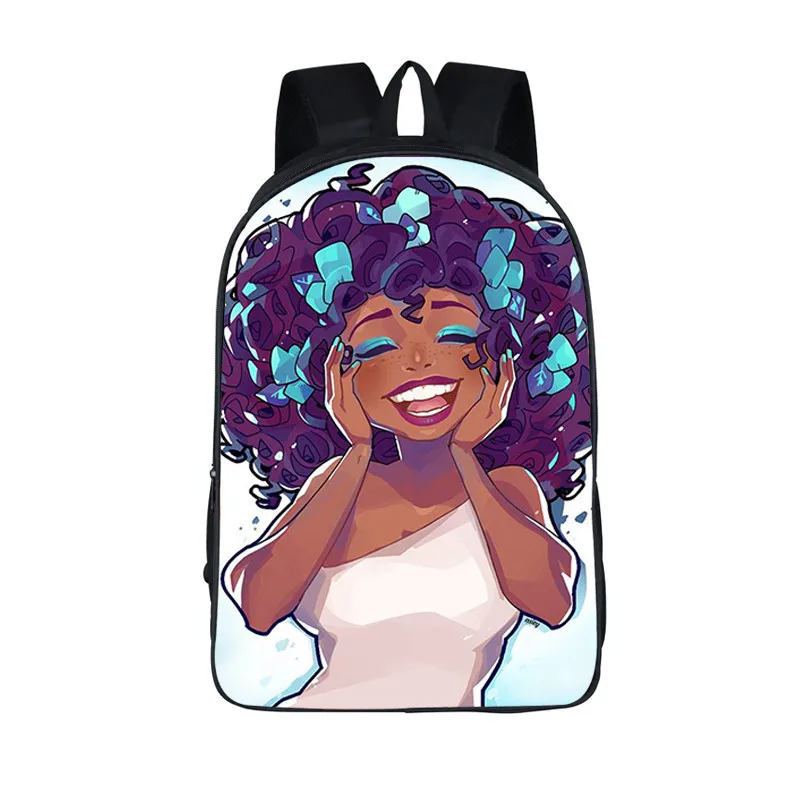 High Quality Popular African American Girls Backpack Primary School Hold Books And Pencil Case Backpack Student Bag