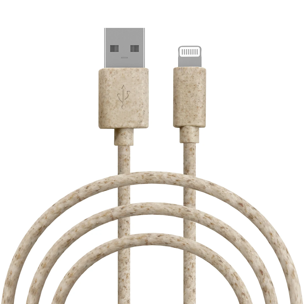 Braided Wheat Straw Hemp Fabric ECO C89 MFi Certified Lightning Cable for iPhone Cable