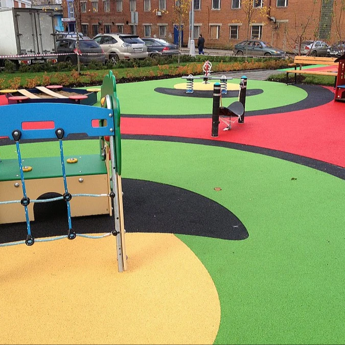 Color stable EPDM /TPV granules for playground floor