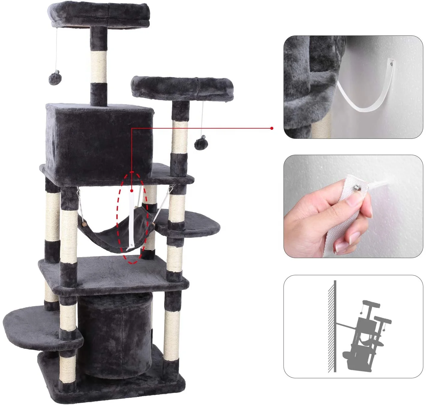 Modern Scratching Lounge Furniture Post Sisal Toy Pet Luxury Cat Condo Tree