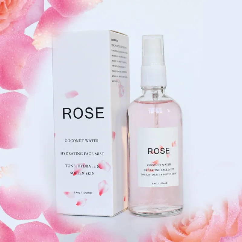 OEM customized skin care hydrating organic toner rose water spray for face