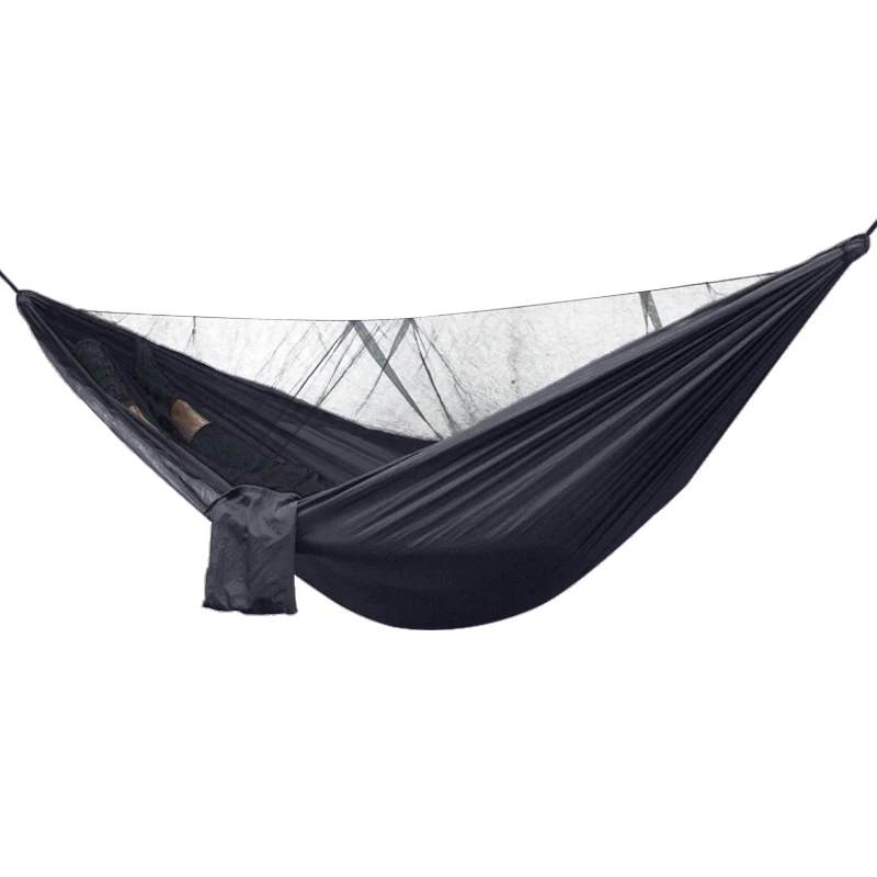 Moq 1 pcs camping hammock with mosquito net and rain fly with convenient Inside And Outside Two-Way Zipper