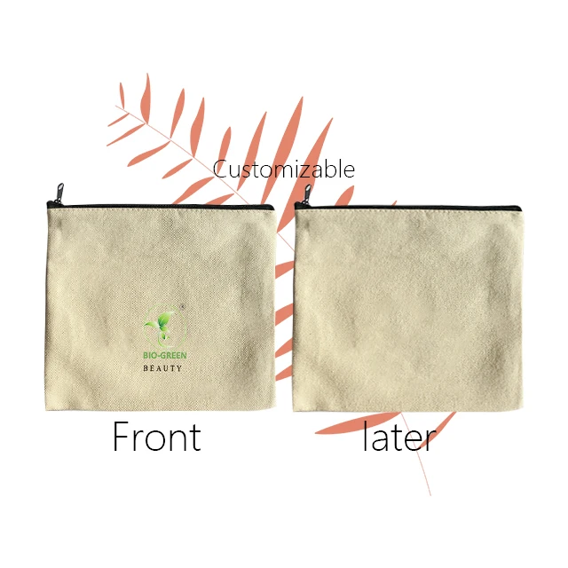 Custom Eco Recycling Makeup Brush Holder Portable Makeup Case Travel Beauty Canvas Travel Make Up Bag for Girls Women