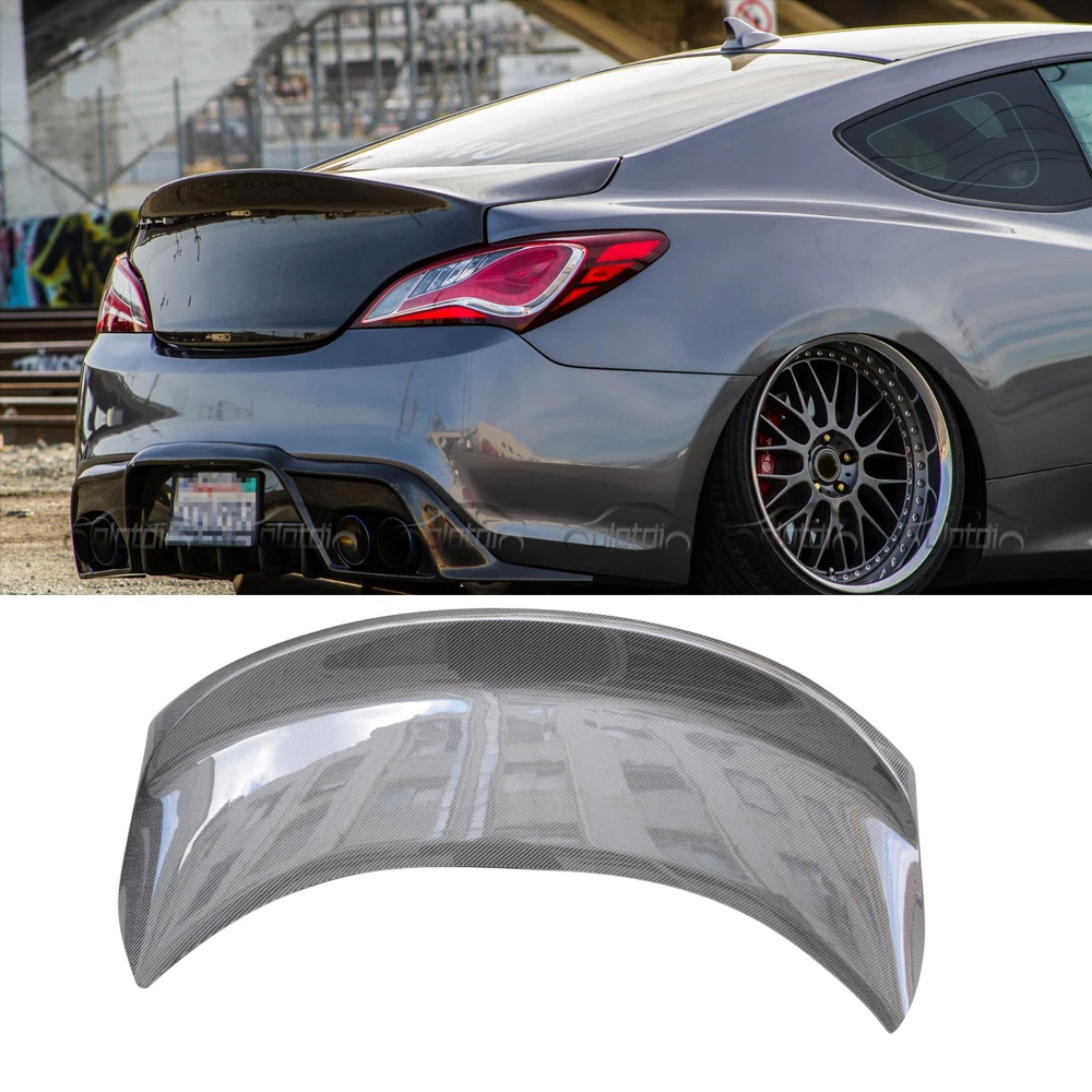 HC Style Carbon Fiber Rear Trunk Spoiler Ducktail For Hyundai Genesis Coupe Boot 2009-2011