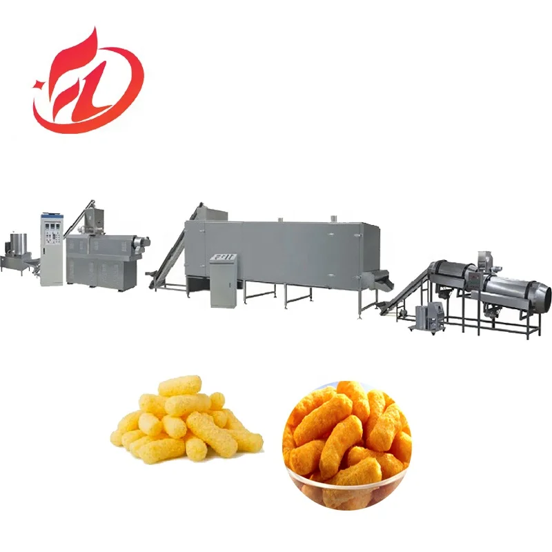 Automatic small rice  puffed corn puff snacks making extruder machine