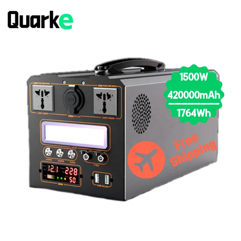 Free Shipping Dropshipping Fast Charging 1500W 1764Wh 420000mAh Portable Power Station For Home and Outdoor