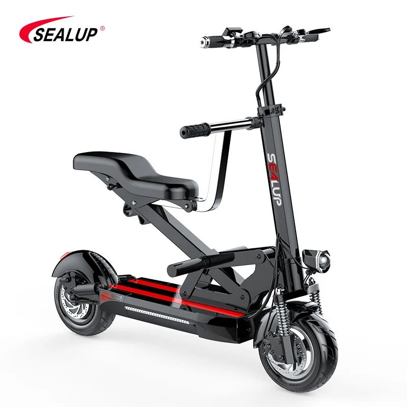 SEALUP   Q13 500w   Motos Electrica E Scooters For Old People With Cushion For Two People Folding Electric Scooters Adult