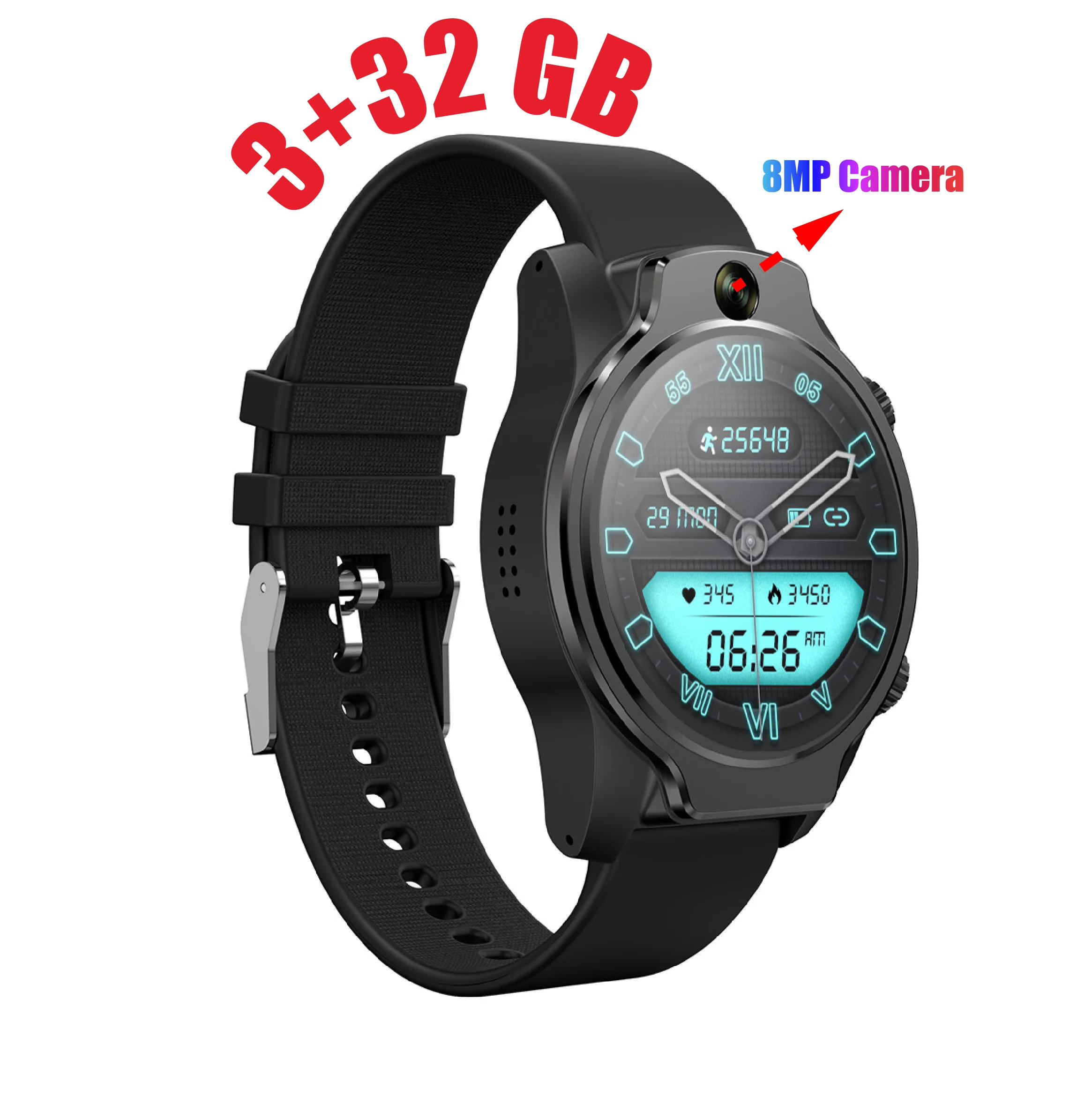 Smart Watch 2022 4G Adult GPS Smart watch phone S10 3GB+32GB Big storage APP download 8MP  Dual Camera Swimming