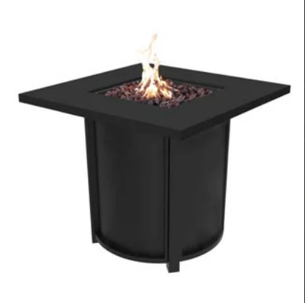 Square Stainless Steel Pattern Iron Gas Furnace Outdoor Gas Fire Pit Table Bonfire Burner Durable in Use Cooking Fireplace