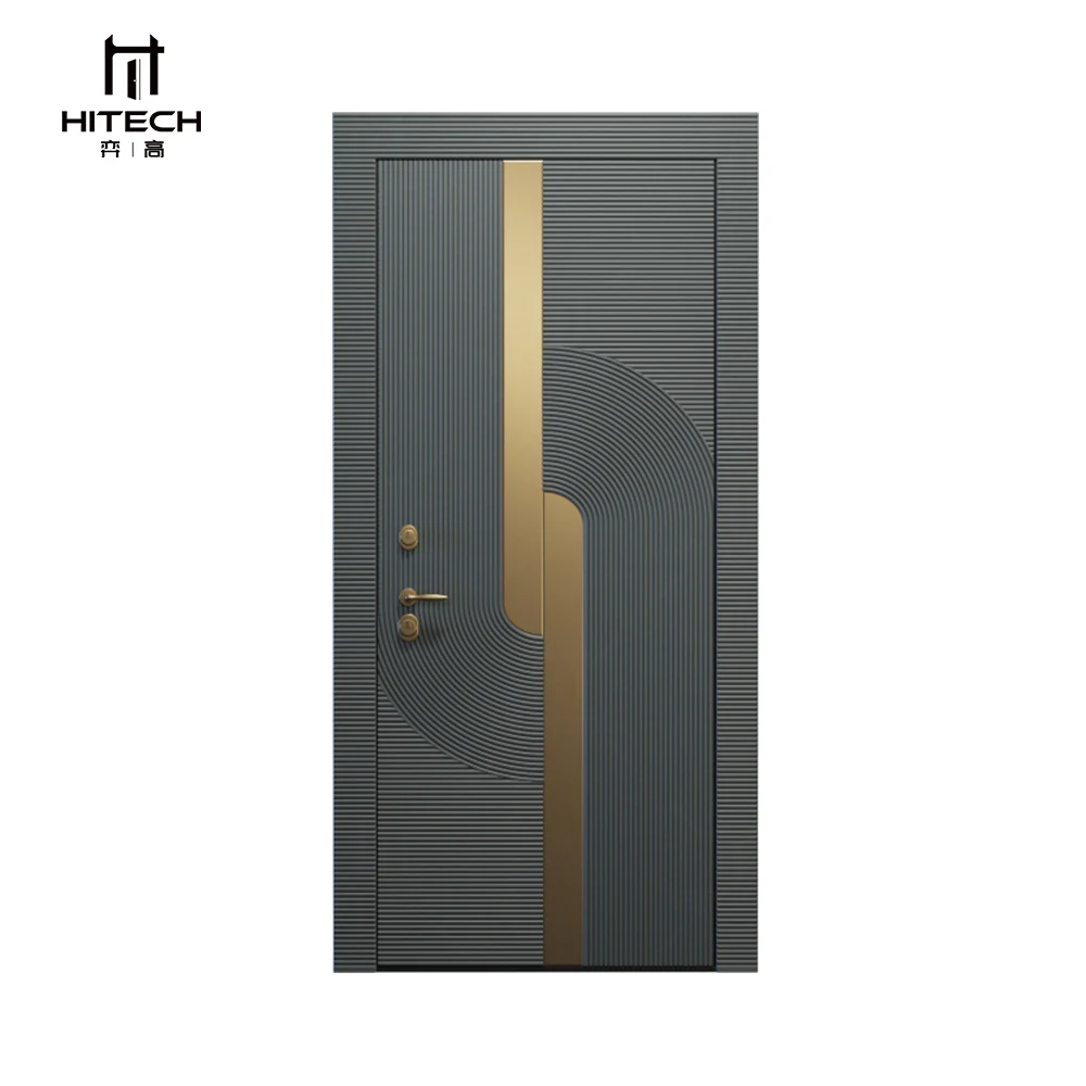Hitech manufacturer custom impact door modern villa security exterior door modern black exterior door
