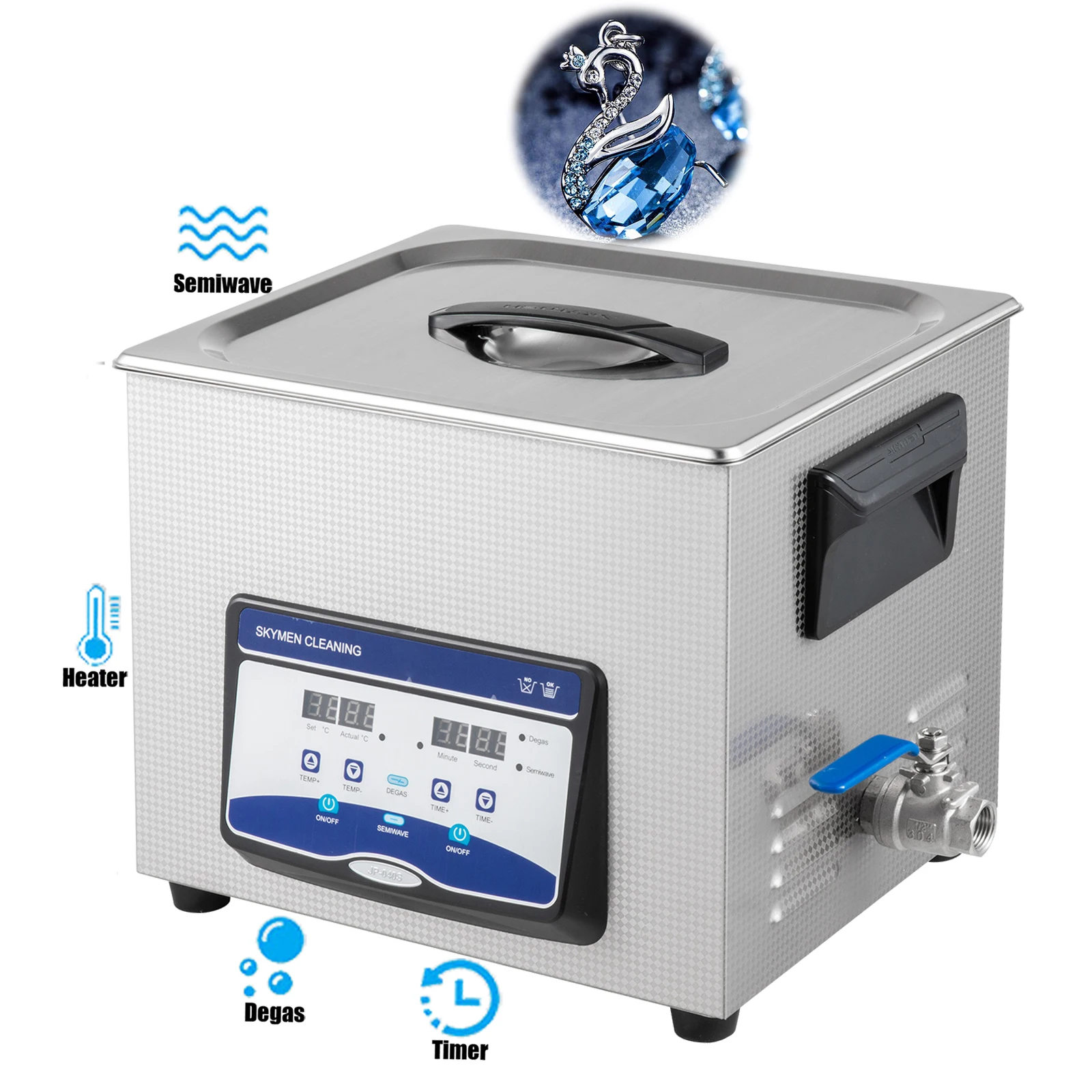 Ультразвуковой очиститель для очков, 10 л, цифровой ультразвуковой очиститель, австралийская/Американская Вилка для очистки протезов