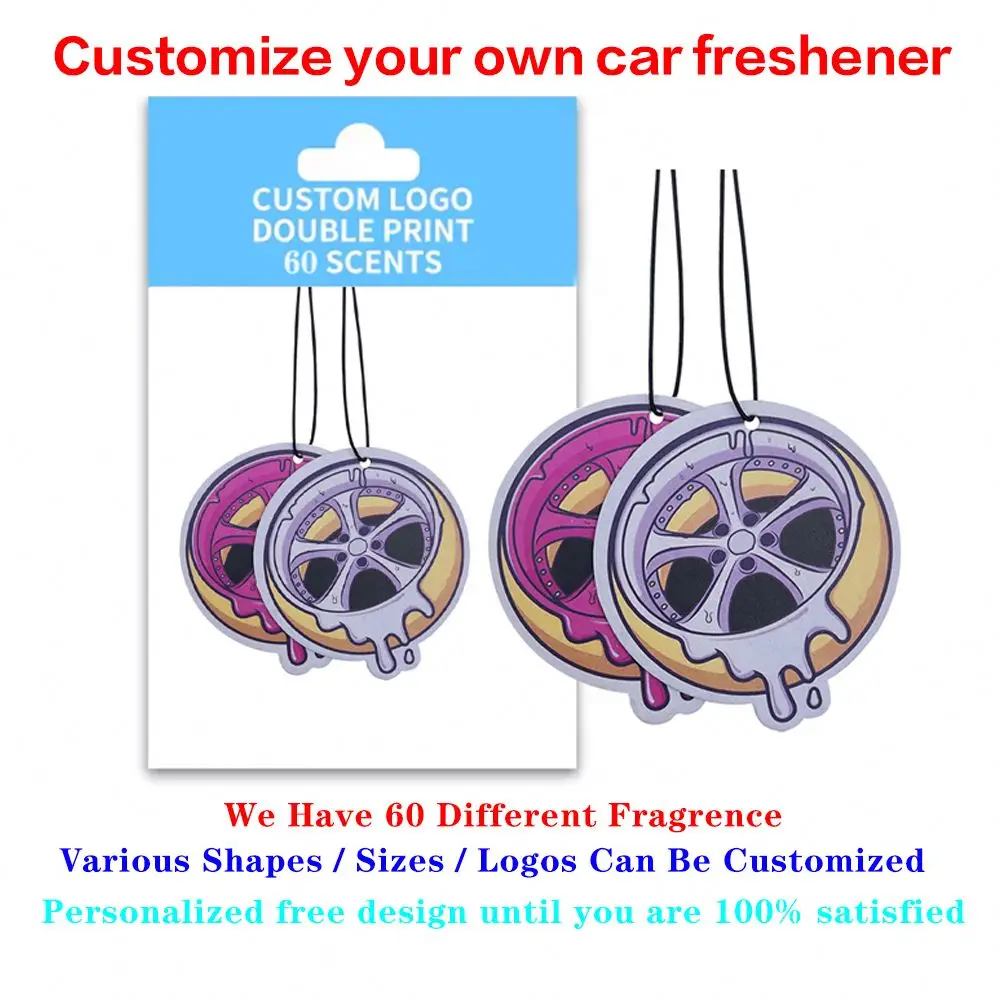 Super strong long lasting scent custom design anime paper car air freshener Different smells custom air freshener car with logo