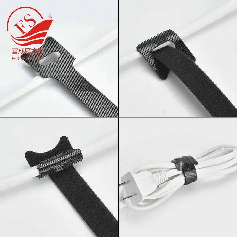 Factory Price Manufacturer Supplier Colorful Cable Hook Loop Tape Reusable  Hook and Loop Cable Ties