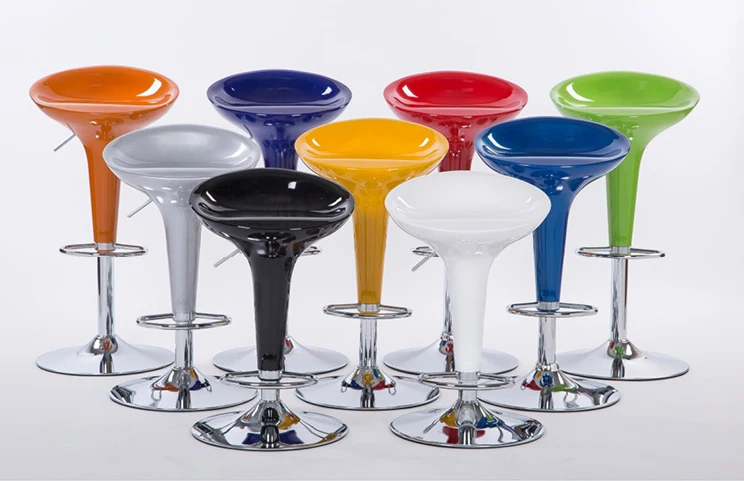 Оптовая продажа, современный дешевый оранжевый барный стул, высокий стул, Регулируемый поворотный барный стул с подставкой для ног