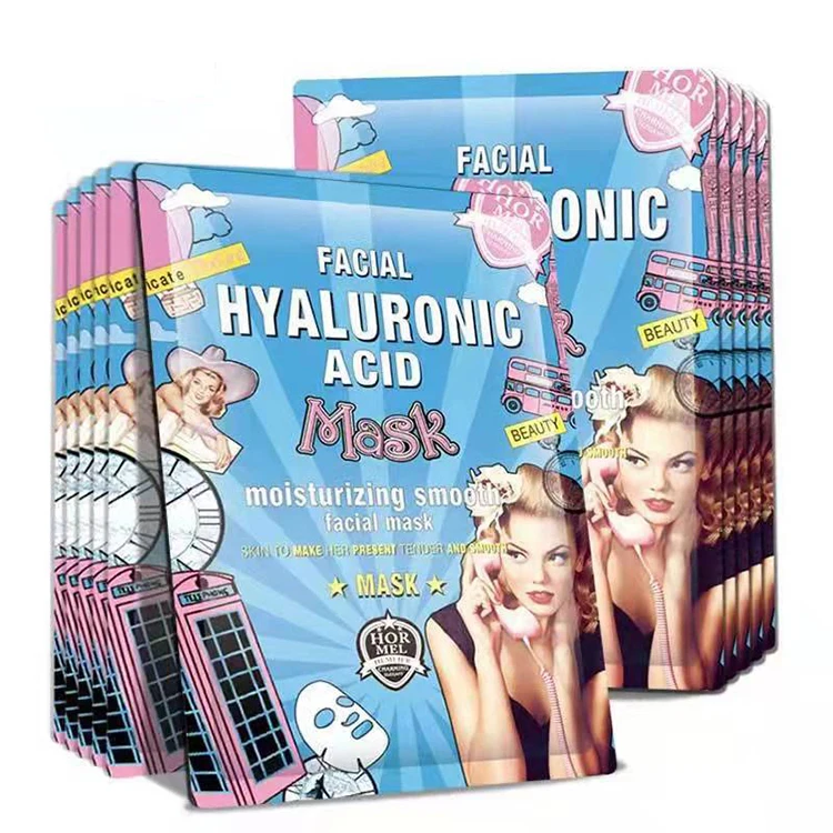 Hyaluronic Acid Moisturizing Korean Face Mask Collagen Sheet Mask Acne Treatment Facial Mask Skin Care Korean Cosmetics