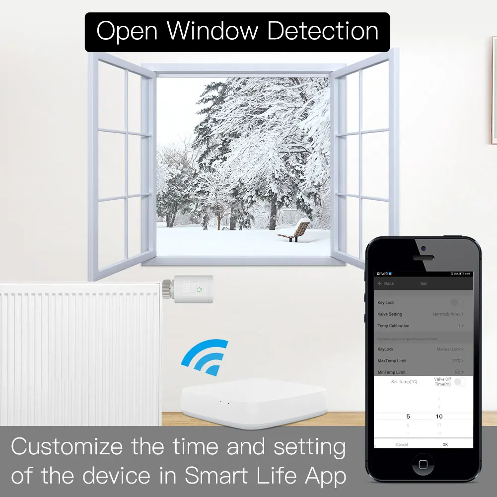  [Комплект] 1 шт. привод радиатора ZigBee умный термостат с концентратором Zigbee (термостатический контроллер клапана APP Remote