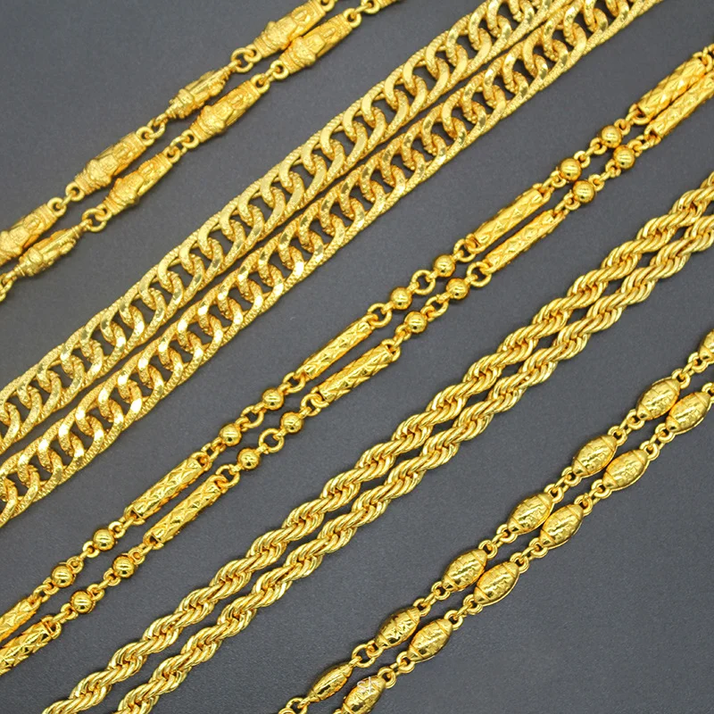 necklace for wedding	wholesale men luxury	stainless 24k charm jewelry chain 18k gold custom women plated	steel 14k