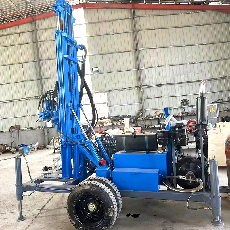 Factory Direct Sale Wheeled 300M Hydraulic Powerful Dual-Purpose Water and Gas Drilling Rig