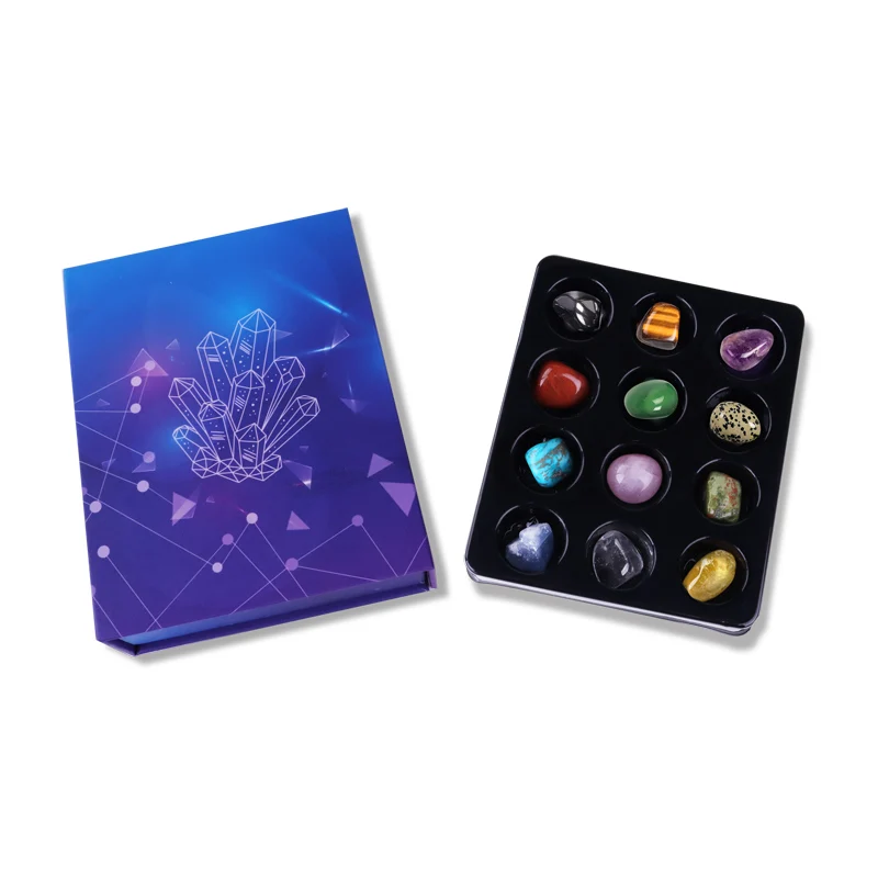 Supplier wholesale natural colorful crafts rock gemstone blind box gift kit mini  healing stones and crystals mystery toy boxes