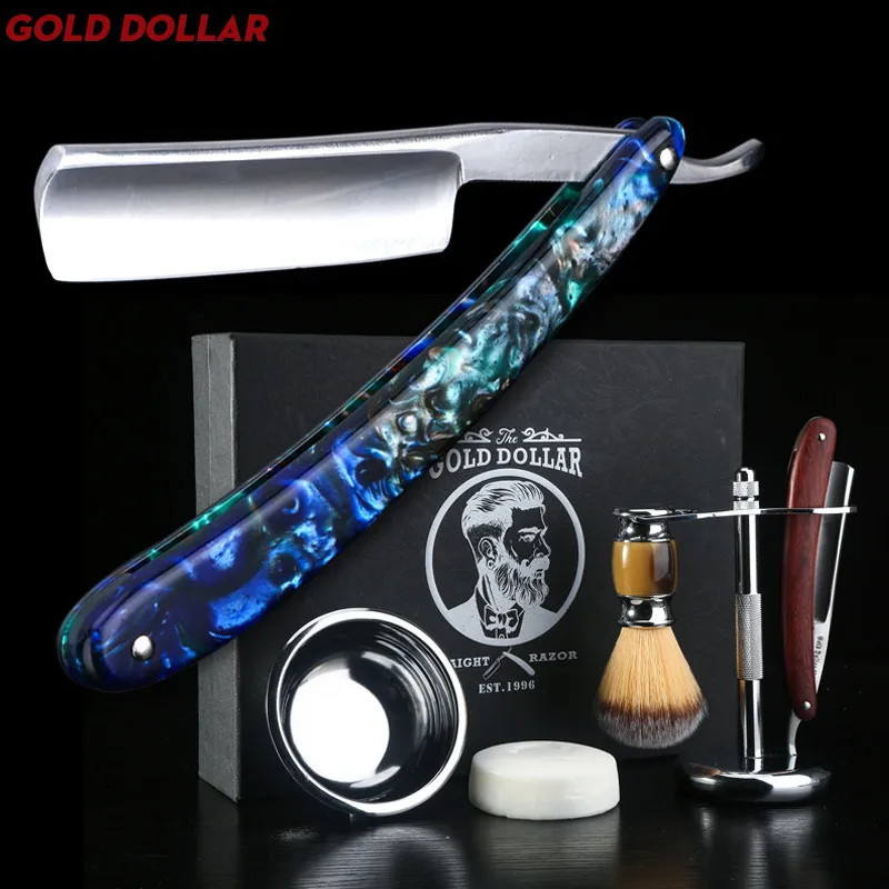 
Shaving Straight Razor Suit Cut Throat Carbon Steel Barber Sharpen Straight Shave German Safty Shaver Throat Razors Gift box 