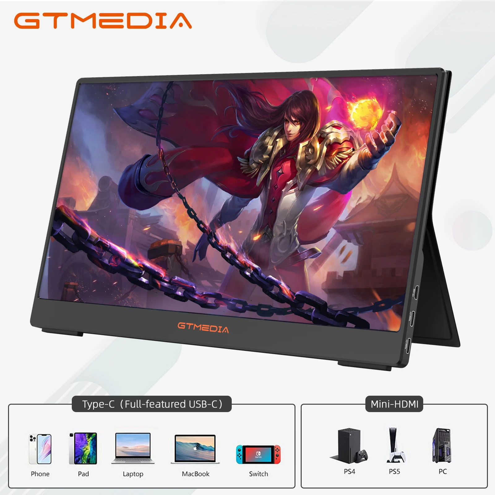 14 Inch 1080P FHD Full HD Gaming USB Portable Portatil Monitor Screen Extender For Laptop Mobile Portable Monitor