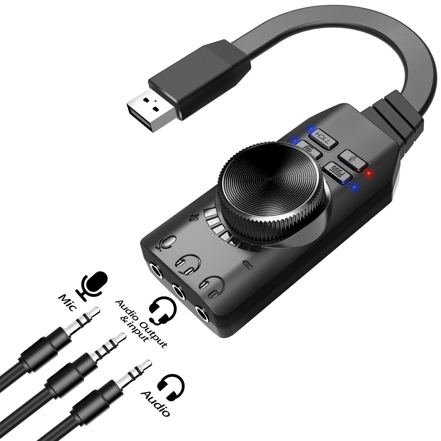  USB 7 1 Звуковая карта PLEXTONE звуковая виртуальный CH внешний адаптер стереоконвертер для