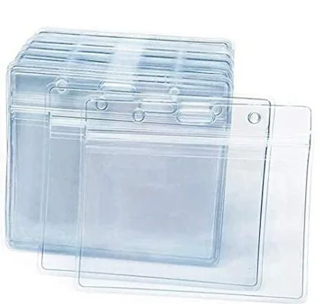 Transparent Plastic Horizontal Name Brand ID Card Holder Wholesale Personalized Durable Trendy Company member transparent