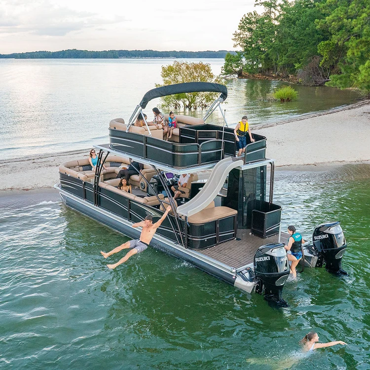 Luxury Aluminum Electric Boat Floating Fishing Pontoon Boat Engine Houseboat Water Taxi