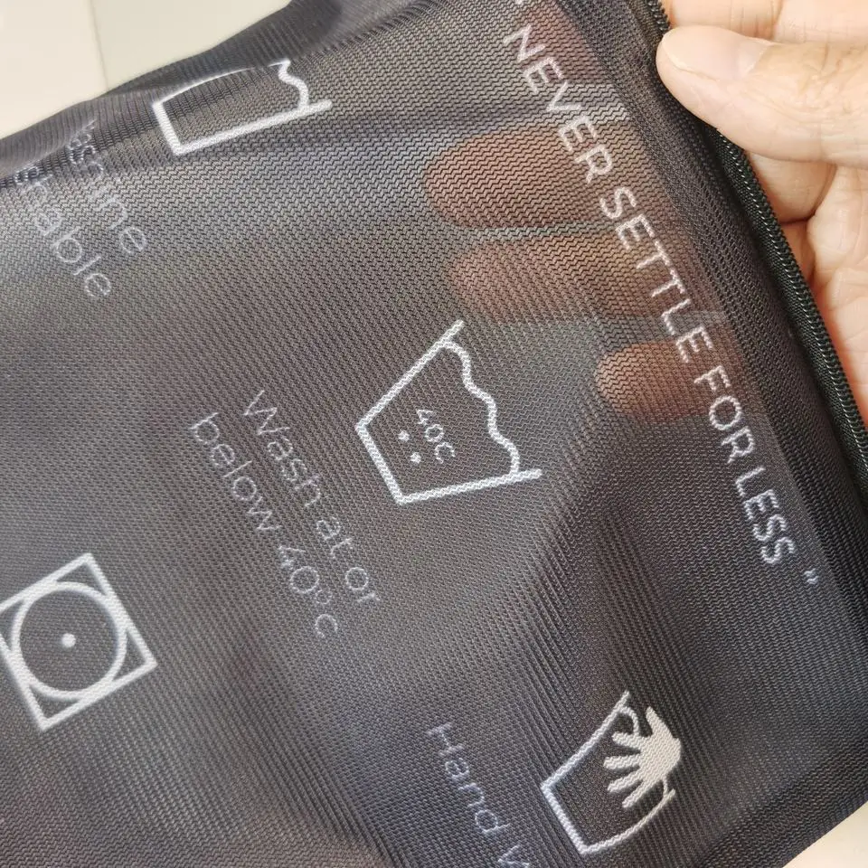 Foldable Travel Clothes Bra Underwear Wash Black Mesh Laundry Bags With Zipper For Washing Machine Popular