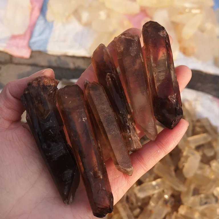 Wholesale Natural Smoky Crystal Quartz Stone Rough Smoky Crystal Point