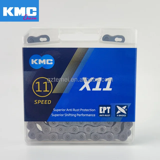 Цепи для горного и дорожного велосипеда KMC X11 EPT 11 скоростей серебристые предотвращают ржавчину сверхлегкие двойные 116 звеньев велосипедные