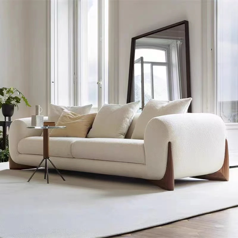 BIXONWOOD New Wooden Sofa Sets Latest Living Room Sectional Comfortable Leather Sofa Simple Design Home Sofas