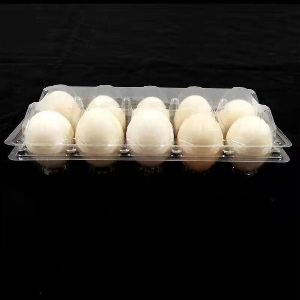 
Wholesale High Quality PET Plastic Clear Eggs Tray Packaging Custom Design Clamshell Box Carton 10 Cell Pack Egg Blister Trays 