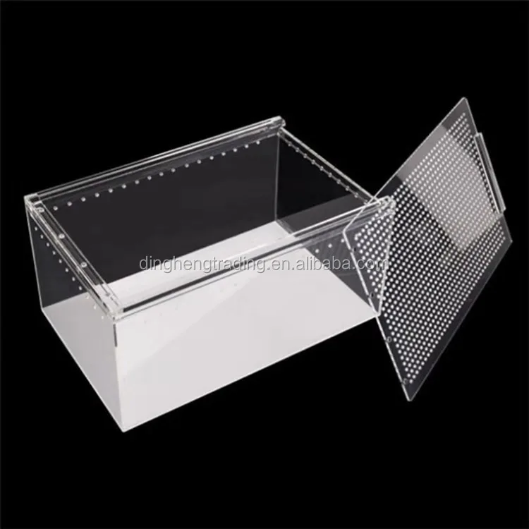 
New Design Pet Cage Reptiles Carrier Detachable Acrylic Terrarium for snake, lizard and spider 