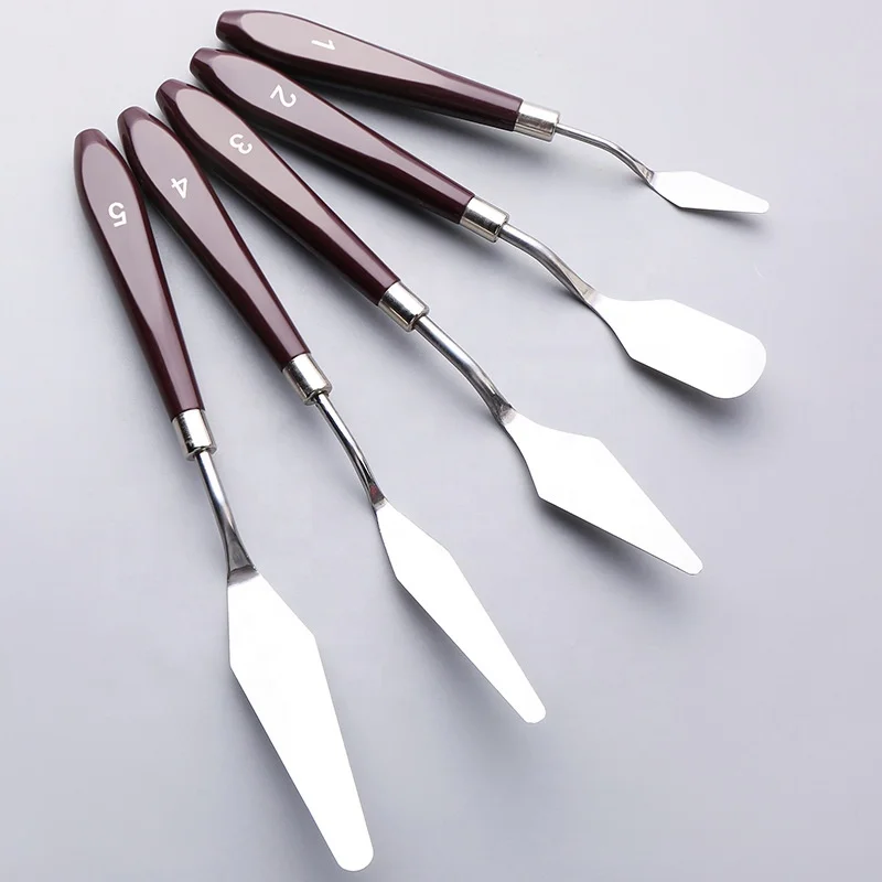 BOMEIJIA Beginner 5pcs/set Oil Painting Gouache Acrylic Paint Scraper Art Supplies For Wholesale