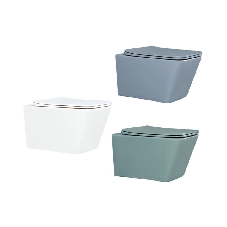 High Standard Ceramic Rimless Toilets Luxury Bathroom Wall Hung P-trap Toilet Hanging WC Toilet For Modern Bathroom