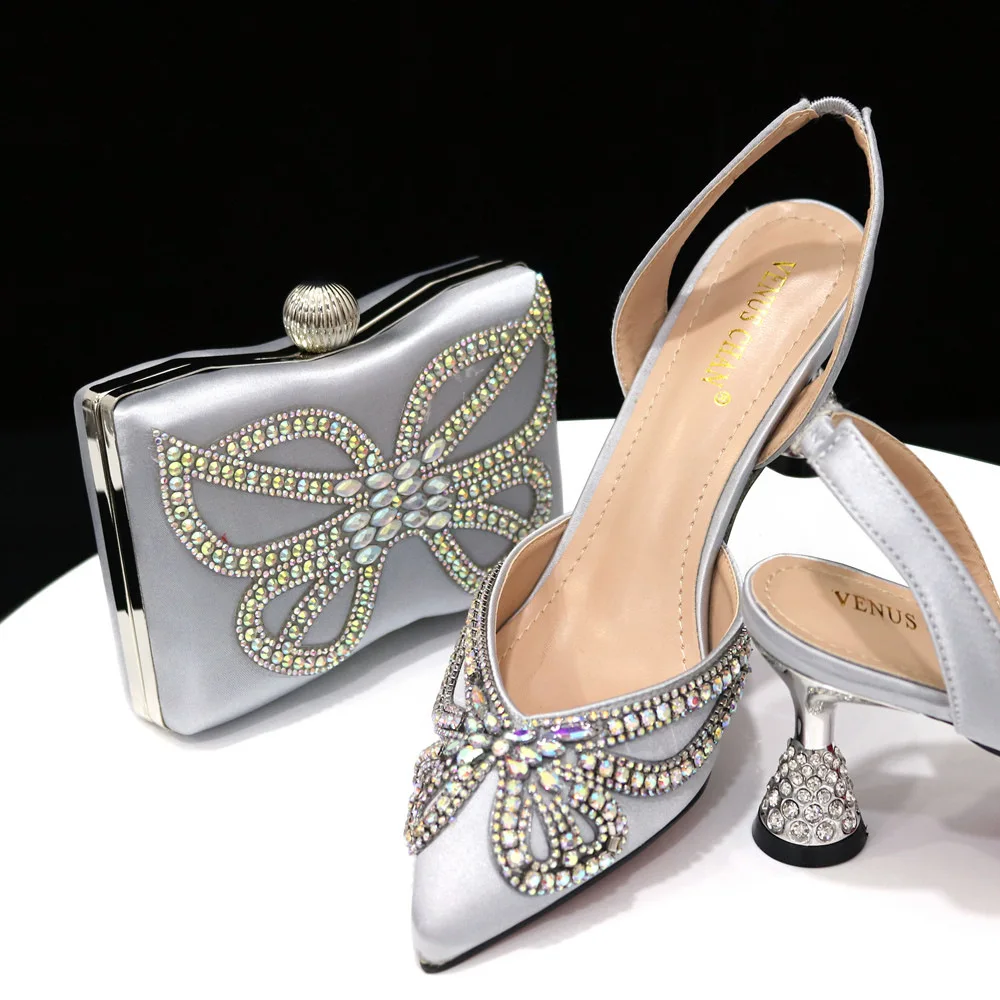 Wholesale  New Design African Nigerian Party Women Match Shoes And Bag Set For Wedding