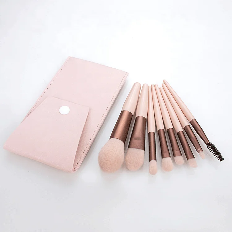 Cheap Promotion Mini Set Eye Face Makeup Brush Set with Bag Private Label 8pcs 10 Trade Assurance Synthetic Hair Skin-friendly