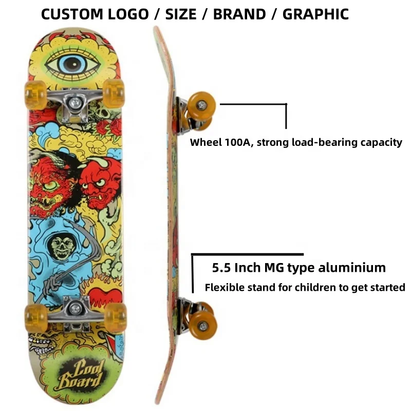 JIESEN Wholesale OEM 31*8 Inch Skateboard China Wood Maple Deck Factory Customized Skateboard  8 8.0 8.25 8.5 Wooden skateboard