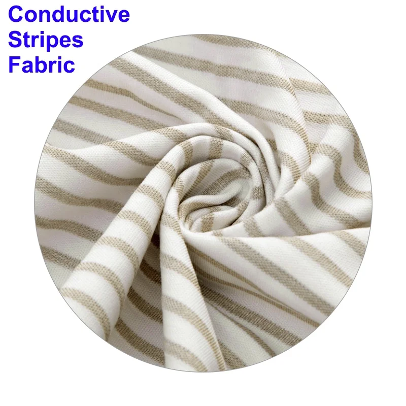 Knitted Silver Fiber Conductive Zebra Stripes Fabric for Sensing Textiles