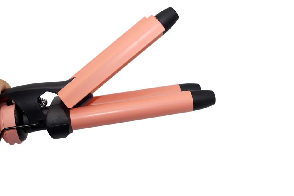 Interchangeable Tourmaline Ceramic 22mm Triple 3 Barrels 210C Temperature Adjustable Hair Waver Curler Curling Iron Wands