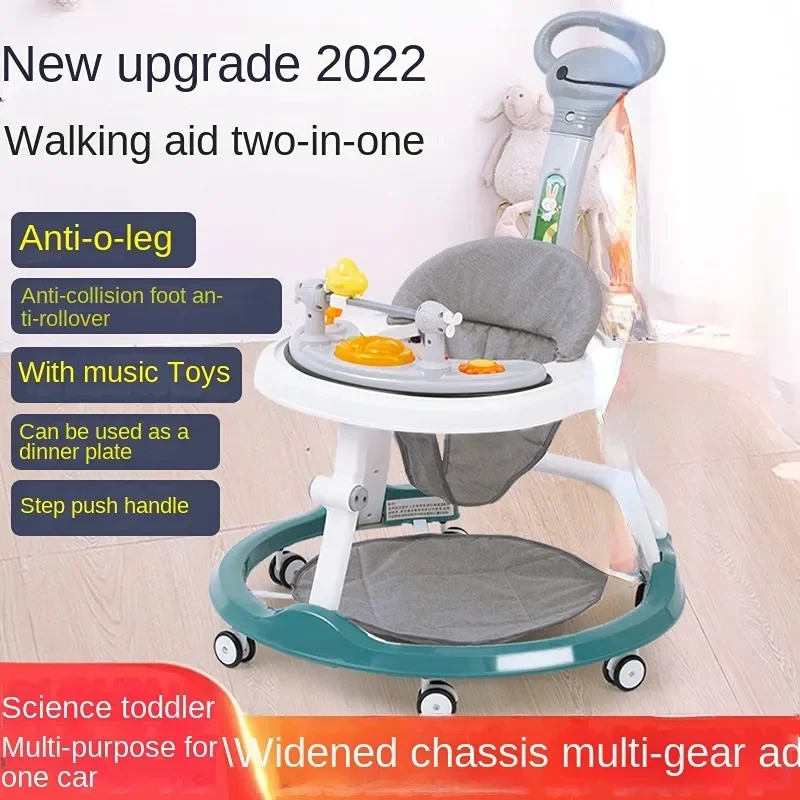 music Adjustable height baby walker assistant around we go baby walker with wheels and seat Baby Walker With Handle Bar