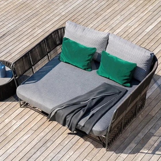 factory direct outdoor  wicker patio daybed round wicker rattan  day beds