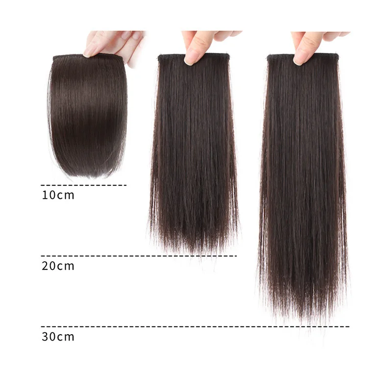 Synthetic Invisible Clips in Hair Extension with Thinning Hair Adding Hair Volume Hairpieces for Daily Use