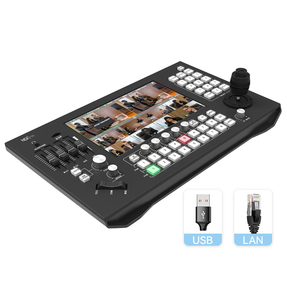 HDMI NDI Broadcast mesclador atem mini pro switcher USB 3.0 ptz camera controller viscaip 8 channel hdmi live