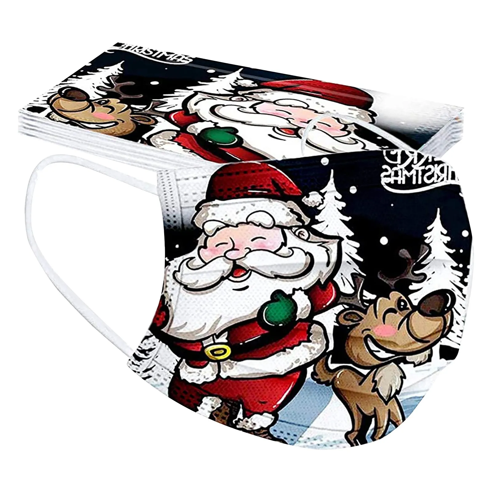 Disposable masks medical surgical 3-layer christmas facemask with melt blown can be customized in stock EN14683 oem face mask