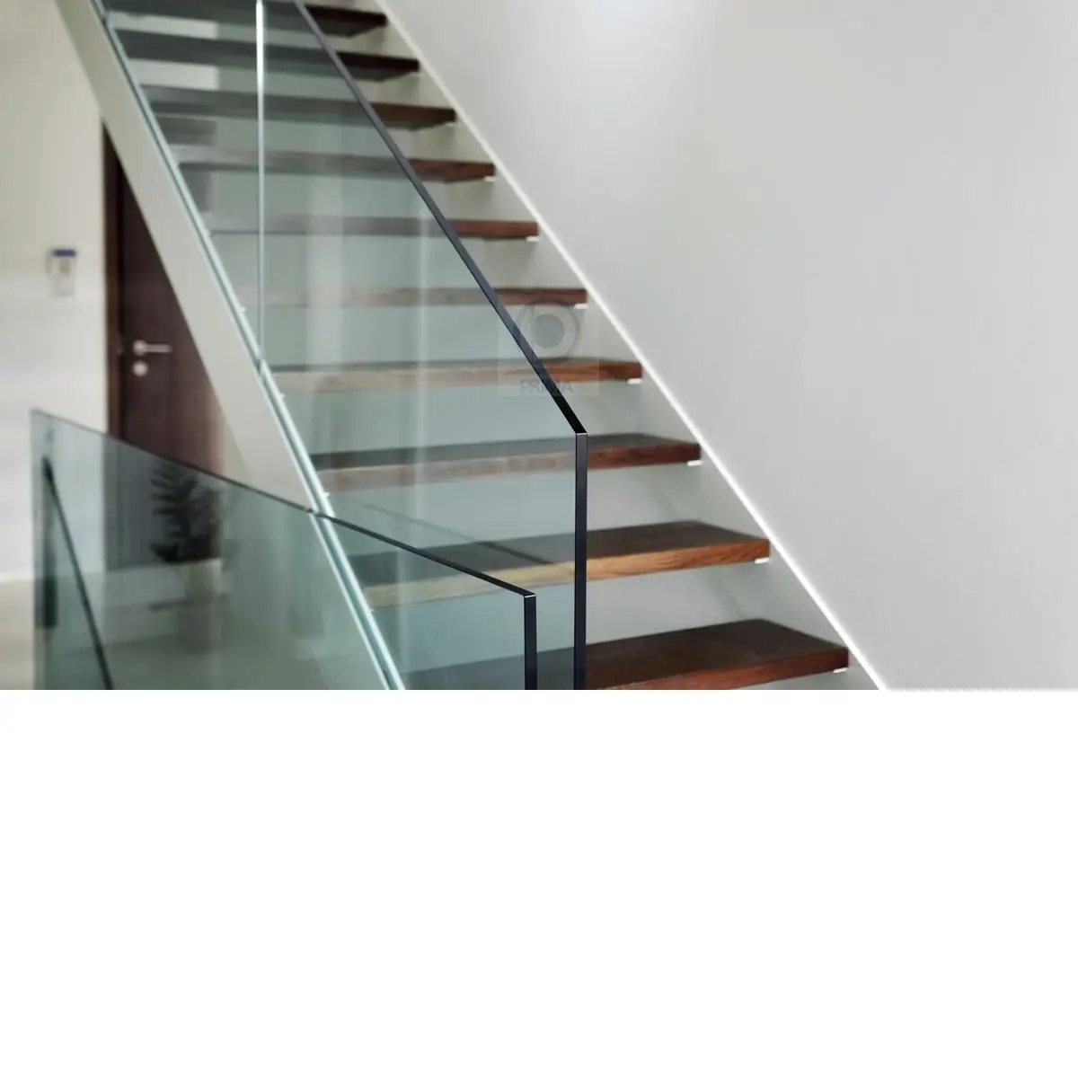 PRIMA Metal Wooden Glass Straight Stairs Modular Staircase Straight Stair Beam Straight Stairs Staircase for Home